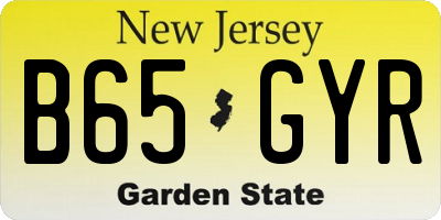 NJ license plate B65GYR