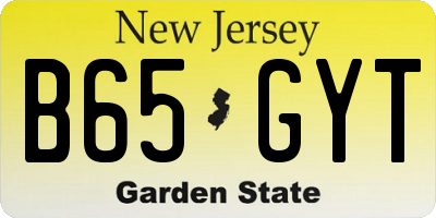 NJ license plate B65GYT