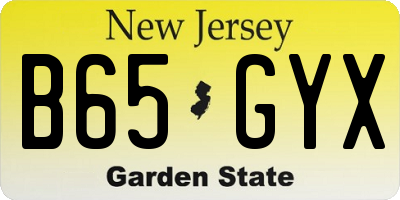 NJ license plate B65GYX