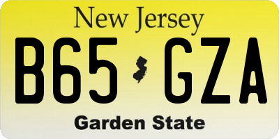 NJ license plate B65GZA