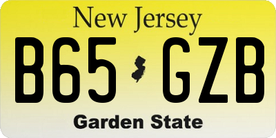 NJ license plate B65GZB