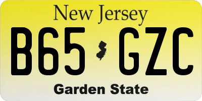 NJ license plate B65GZC