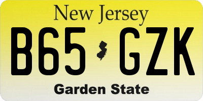 NJ license plate B65GZK