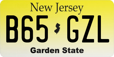 NJ license plate B65GZL