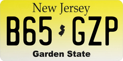 NJ license plate B65GZP