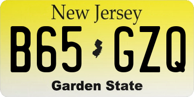 NJ license plate B65GZQ
