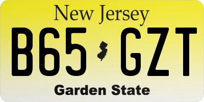 NJ license plate B65GZT