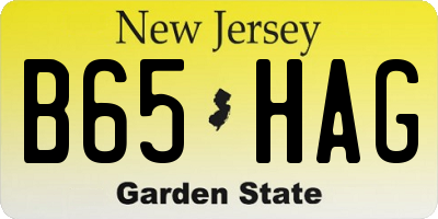 NJ license plate B65HAG