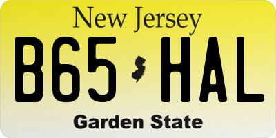 NJ license plate B65HAL