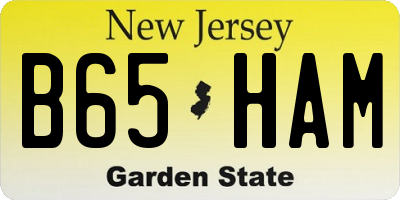 NJ license plate B65HAM