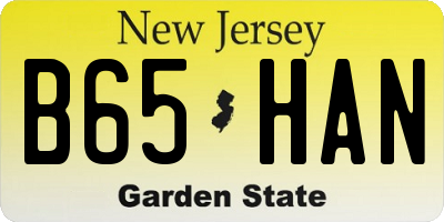 NJ license plate B65HAN