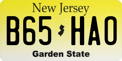 NJ license plate B65HAO