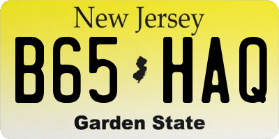 NJ license plate B65HAQ