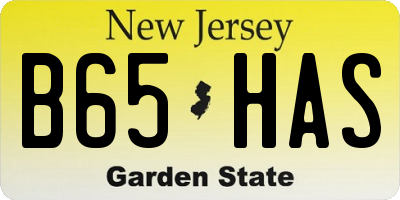 NJ license plate B65HAS