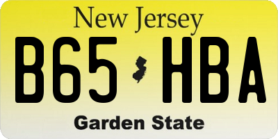 NJ license plate B65HBA