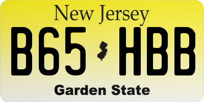 NJ license plate B65HBB