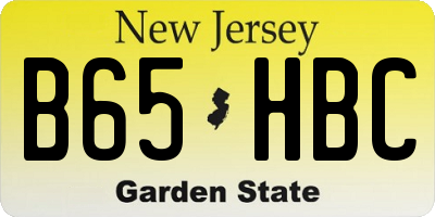 NJ license plate B65HBC