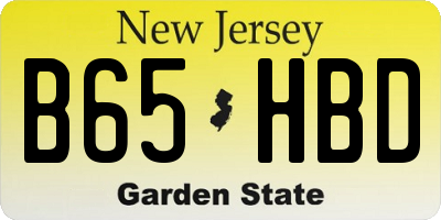 NJ license plate B65HBD