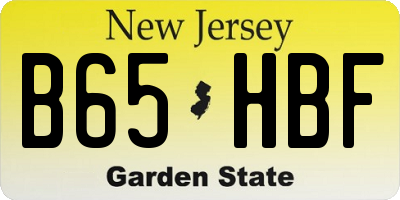 NJ license plate B65HBF