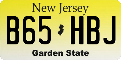 NJ license plate B65HBJ