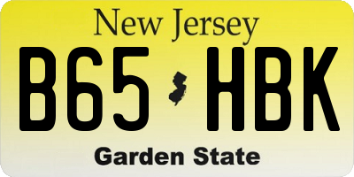 NJ license plate B65HBK