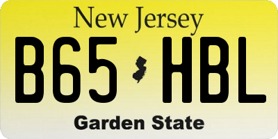 NJ license plate B65HBL
