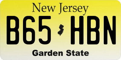 NJ license plate B65HBN