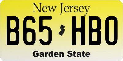 NJ license plate B65HBO