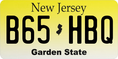 NJ license plate B65HBQ