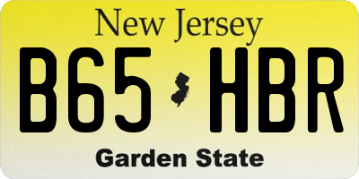 NJ license plate B65HBR