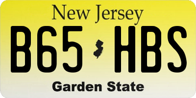 NJ license plate B65HBS