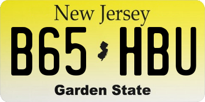 NJ license plate B65HBU