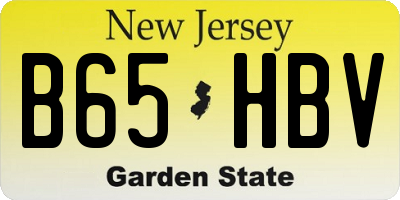 NJ license plate B65HBV