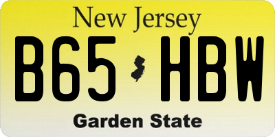 NJ license plate B65HBW
