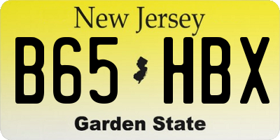 NJ license plate B65HBX