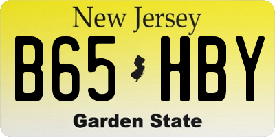 NJ license plate B65HBY