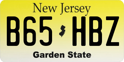 NJ license plate B65HBZ