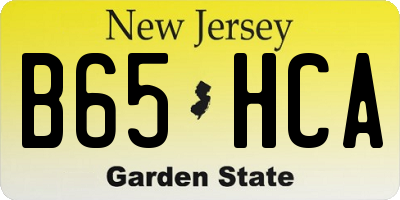 NJ license plate B65HCA
