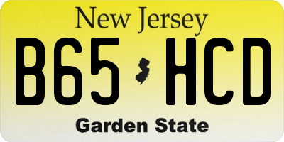 NJ license plate B65HCD
