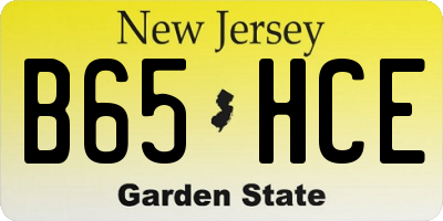 NJ license plate B65HCE