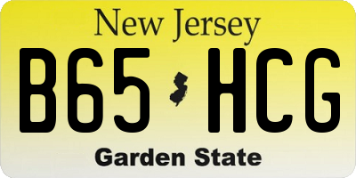 NJ license plate B65HCG