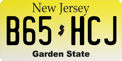 NJ license plate B65HCJ