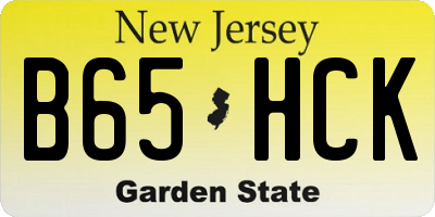 NJ license plate B65HCK