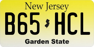 NJ license plate B65HCL