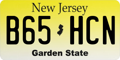 NJ license plate B65HCN
