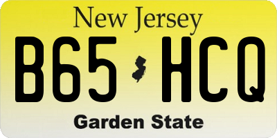 NJ license plate B65HCQ