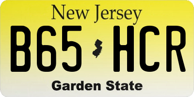 NJ license plate B65HCR