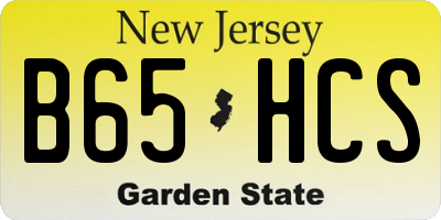 NJ license plate B65HCS