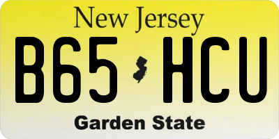 NJ license plate B65HCU