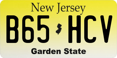 NJ license plate B65HCV